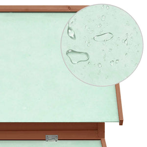 Hönshus mocka och vit 150x96x110 cm massivt granträ