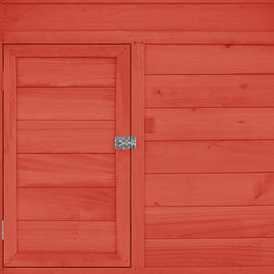 Hönshus röd och vit 150x96x110 cm massivt granträ