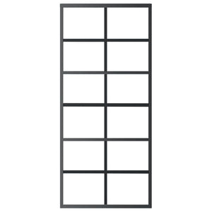 Skjutdörr med beslagset ESG glas och aluminium 90x205 cm