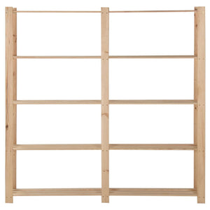 Lagerhylla 5 hyllplan 170x28,5x170 cm massivt granträ