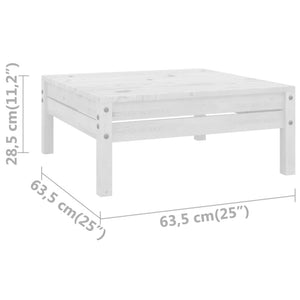 Loungegrupp för trädgården 3 delar vit massiv furu