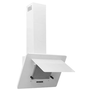 Köksfläkt 60 cm rostfritt stål och härdat glas vit