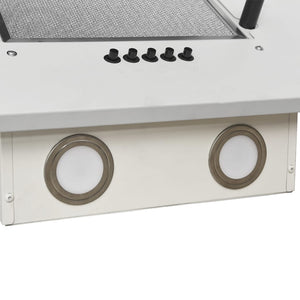 Köksfläkt 60 cm rostfritt stål och härdat glas vit