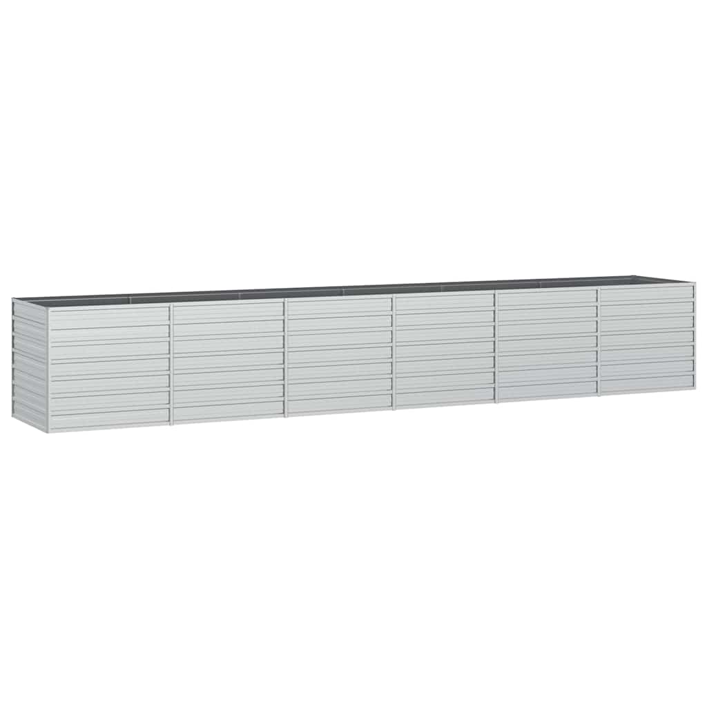 Odlingslåda upphöjd galvaniserat stål 480x80x77 cm silver