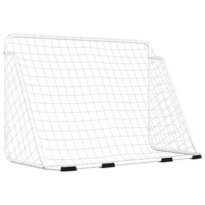 Fotbollsmål med nät vit 180x90x120 cm stål
