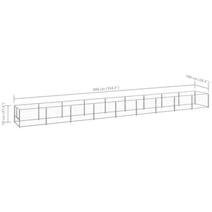 Hundgård silver 9 m² stål