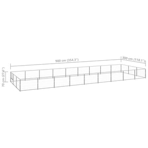Hundgård silver 27 m² stål