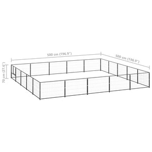 Hundgård svart 25 m² stål