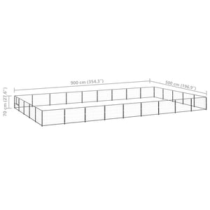 Hundgård svart 45 m² stål