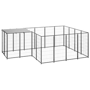 Hundgård svart 6,05 m² stål