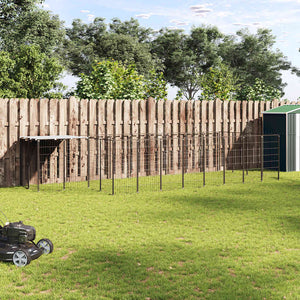 Hundgård svart 10,89 m² stål