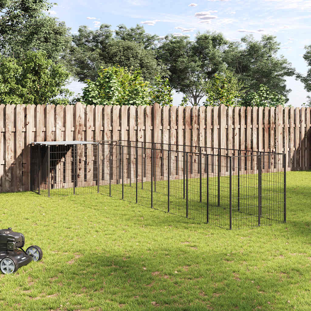 Hundgård svart 7,26 m² stål
