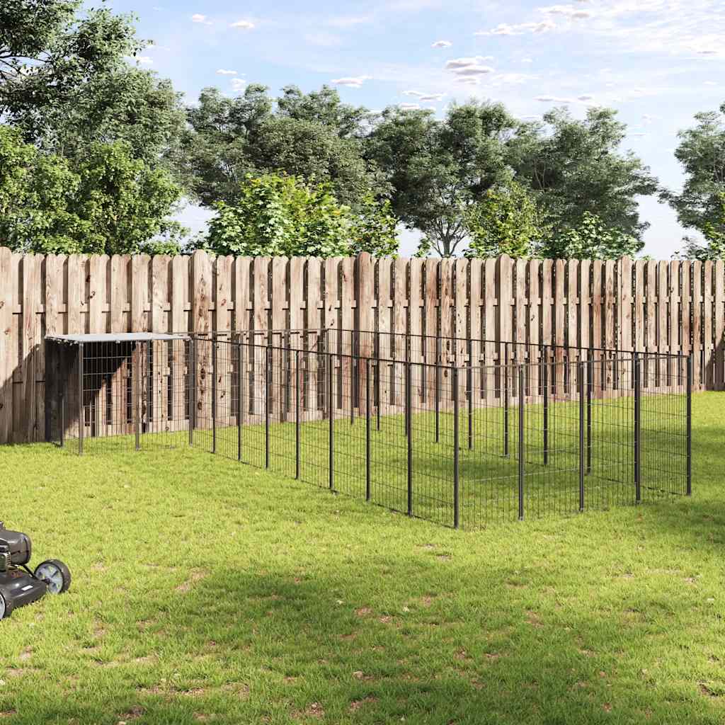 Hundgård svart 13,31 m² stål