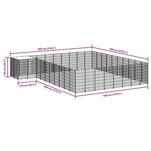 Hundgård svart 25,41 m² stål