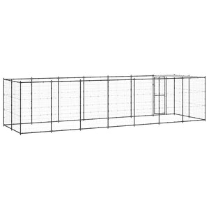 Hundgård för utomhusbruk med tak stål 16,94 m²