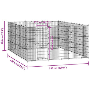 Hundgård för utomhusbruk stål 14,52 m²