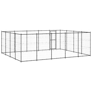 Hundgård för utomhusbruk stål 24,2 m²