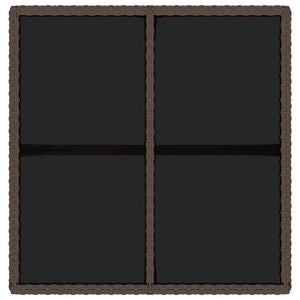 Trädgårdsbord brun 109x107x74 cm konstrotting och glas