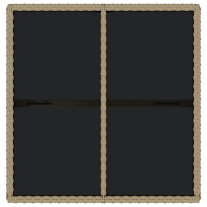 Trädgårdsbord beige 109x107x74 cm konstrotting och glas