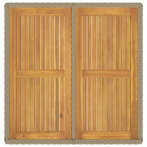 Trädgårdsbord beige 109x107x74 cm konstrotting & akaciaträ