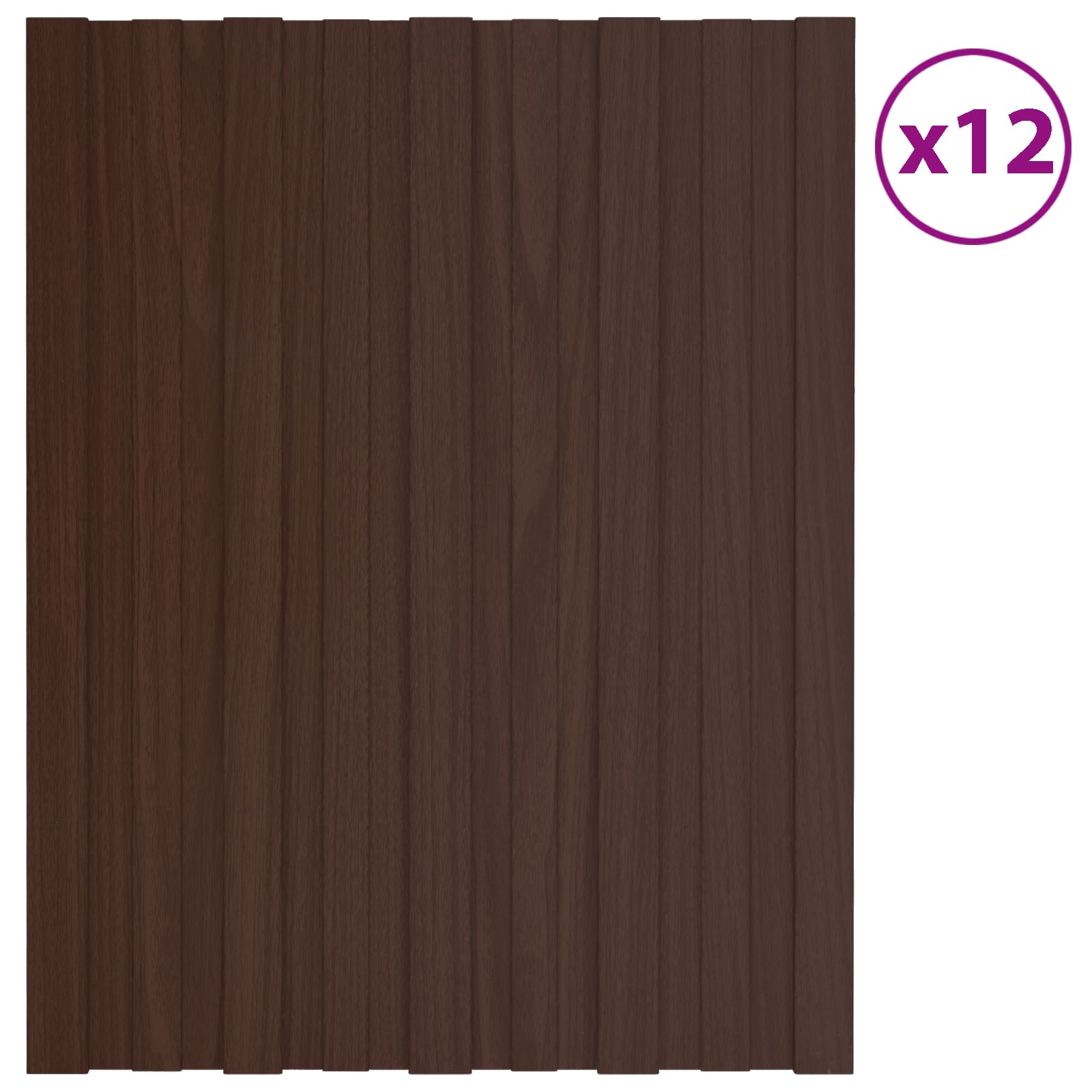 Takpanel 12 st Brun 60 x 45 cm Galvaniserat stål