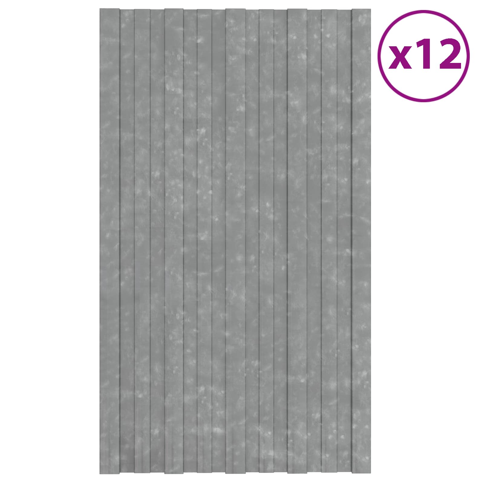 Takpanel 12 st Silver 80 x 45 cm Galvaniserat stål