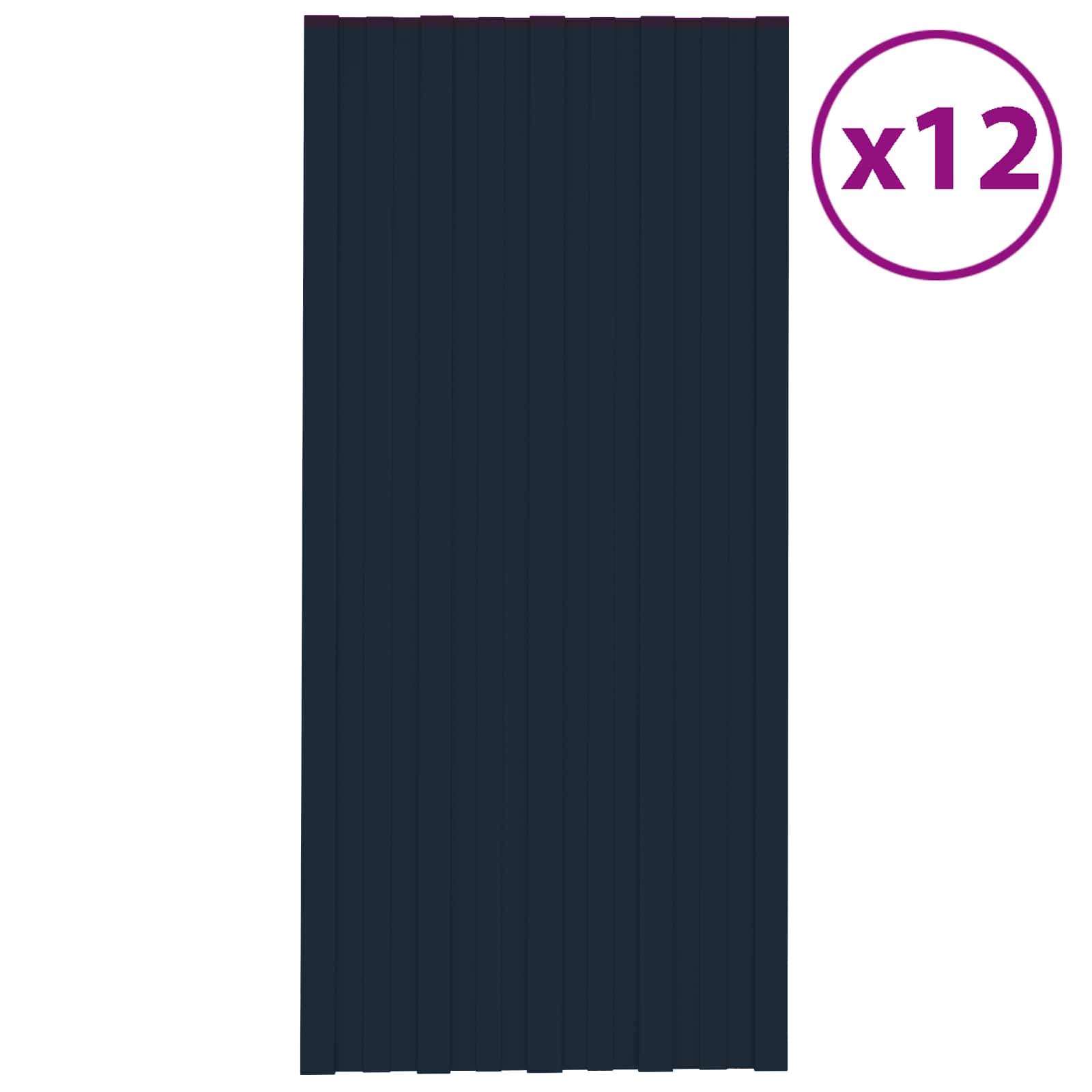Takpanel 12 st Antracit 100 x 45 cm Galvaniserat stål