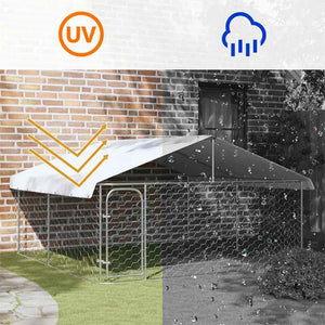 Hundgård för utomhusbruk med tak 300x300x150 cm