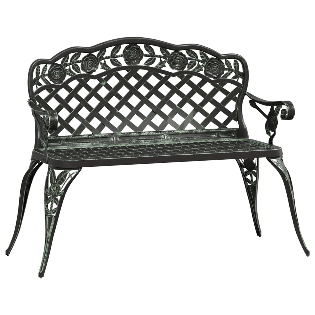 Trädgårdsbänk 108 cm gjuten aluminium grön