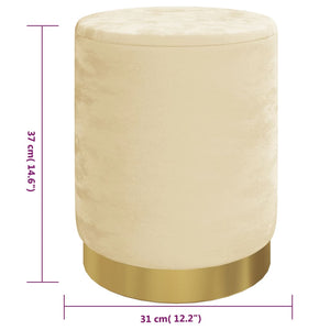 Rund förvaringspall aprikos sammet 31 x 37 cm
