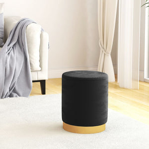 Rund förvaringspall svart sammet 31 x 37 cm