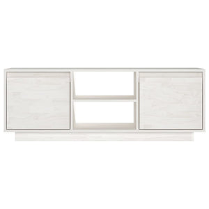 Tv-bänk vit 110x30x40 cm massiv furu