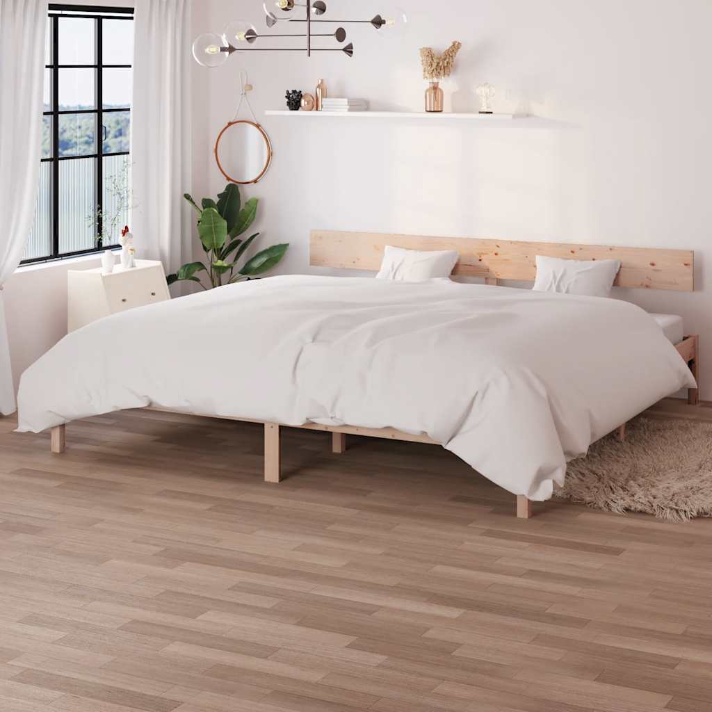 Sängram utan madrass massivt trä 200x200cm