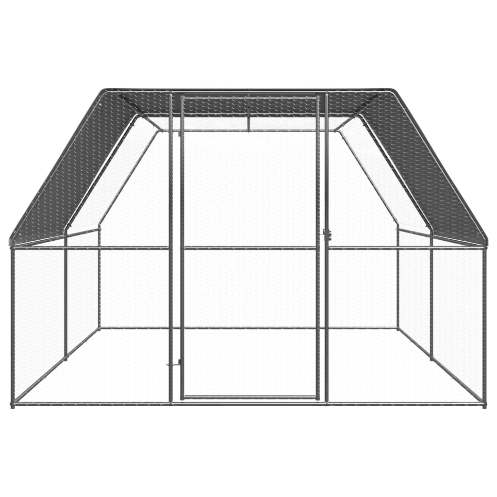 Hönsbur för utomhusbruk 3x4x2 m galvaniserat stål