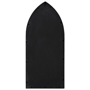 Trädgårdsspegel svart 100x45 cm järn för utomhusbruk