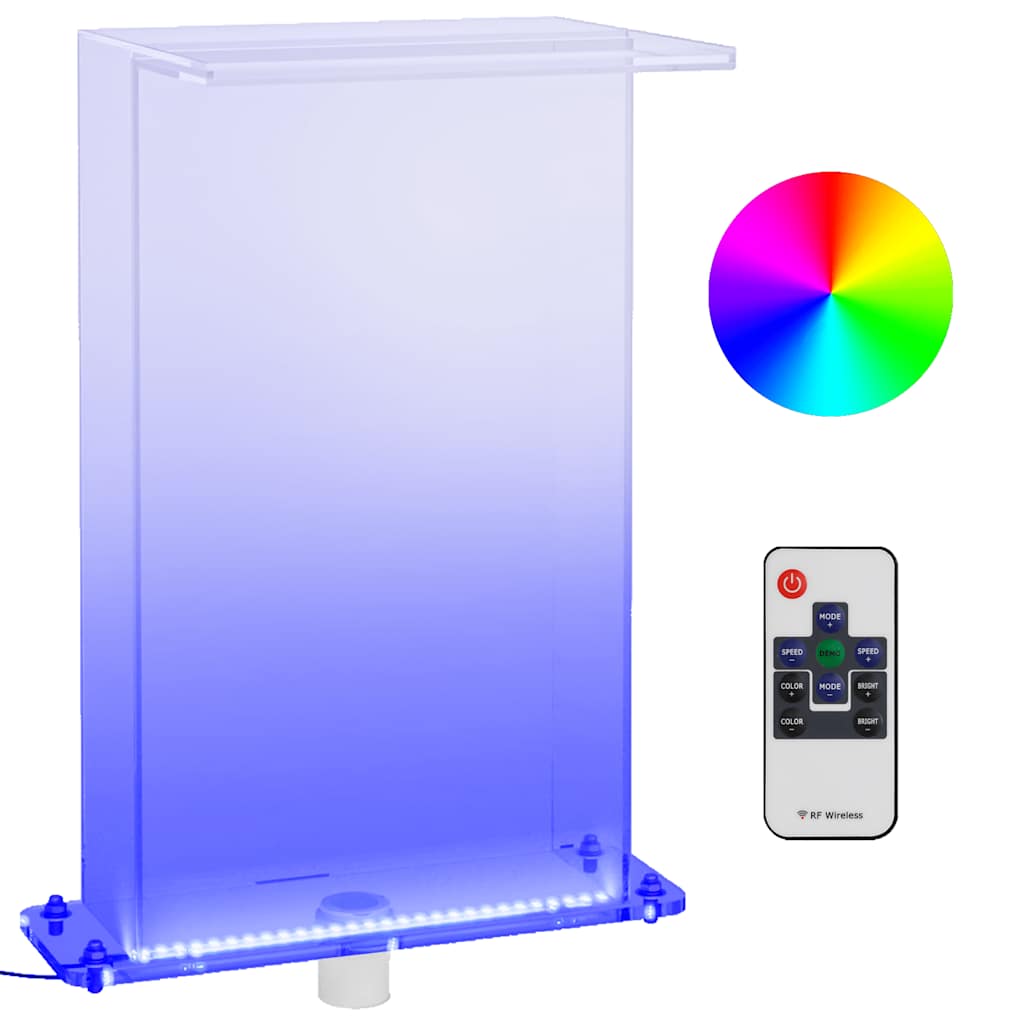 Poolfontän med RGB LED akryl 51 cm