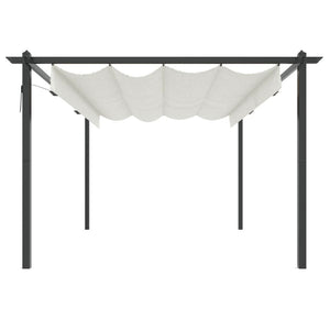 Paviljong med infällbart tak 4x3 m gräddvit