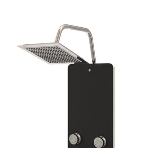 Duschpanel glas 25x47,5x130 cm svart