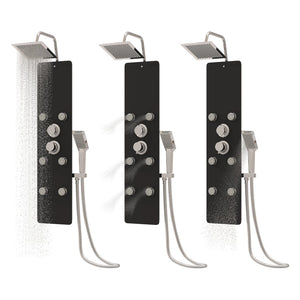 Duschpanel glas 25x47,5x130 cm svart