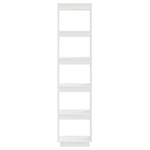 Bokhylla/Rumsavdelare vit 40x35x167 cm massiv furu