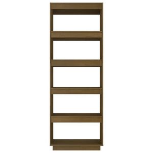 Bokhylla/Rumsavdelare honungsbrun 60x35x167 cm massiv furu