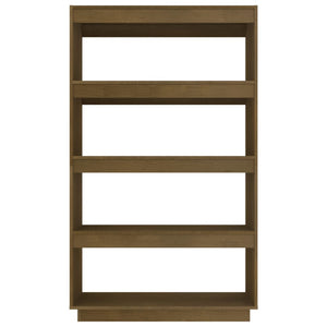 Bokhylla/Rumsavdelare honungsbrun 80x35x135 cm massiv furu