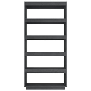 Bokhylla/Rumsavdelare grå 80x35x167 cm massiv furu