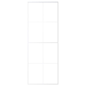 Skjutdörr ESG-glas och aluminium 76x205 cm vit