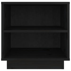 Sängbord 2 st svart 40x34x40 cm massiv furu