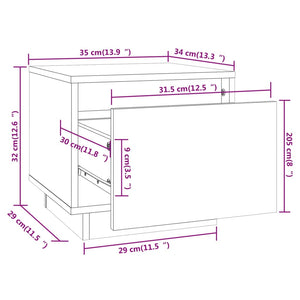 Sängbord 2 st honungsbrun 35x34x32 cm massiv furu