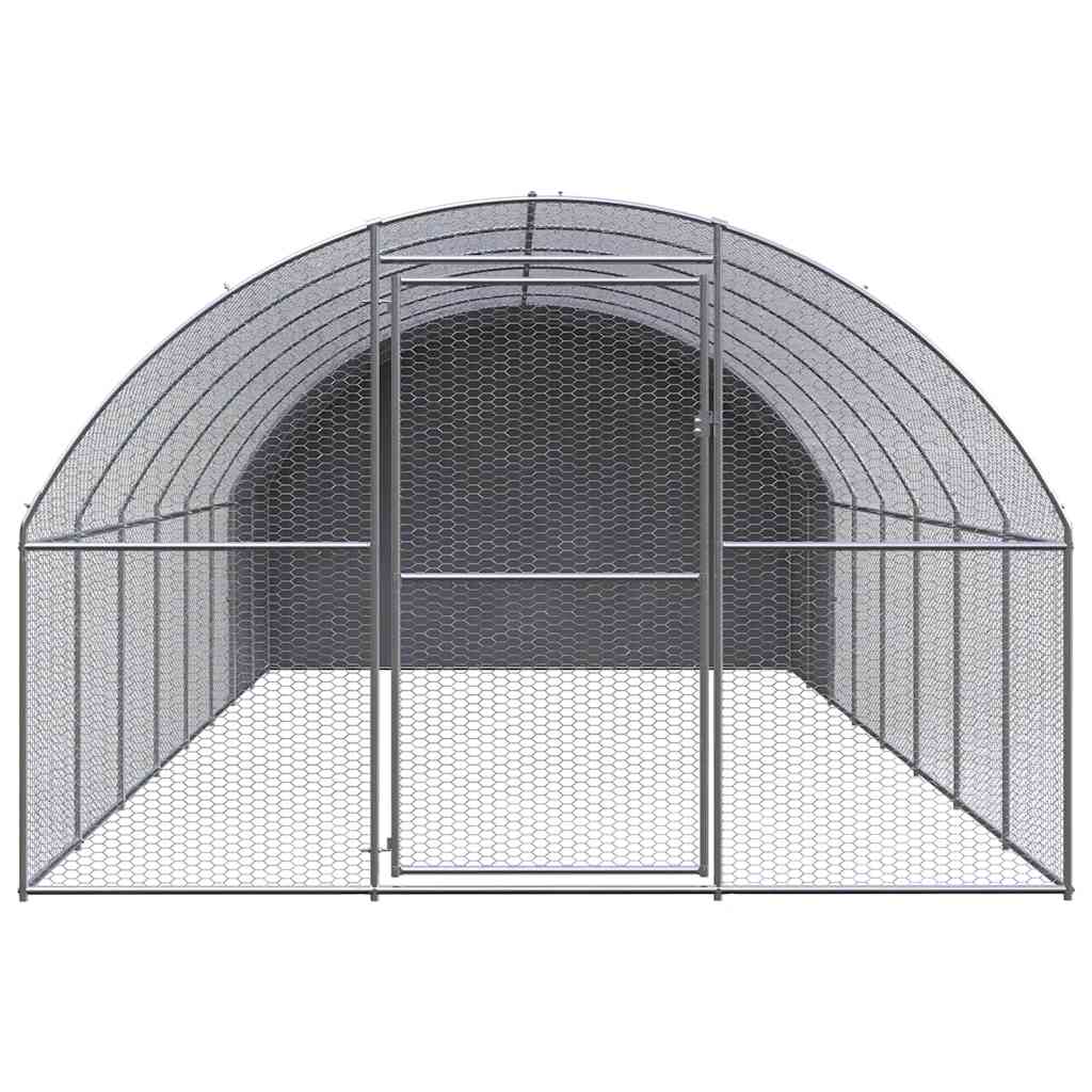 Hönsbur för utomhusbruk 3x8x2 m galvaniserat stål