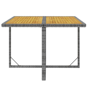 Matgrupp för trädgården med dynor 9 delar konstrotting grå