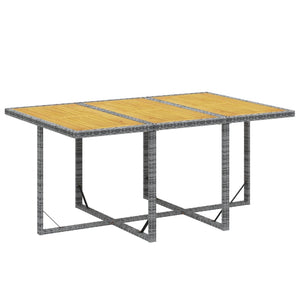 Matgrupp för trädgården med dynor 7 delar konstrotting grå