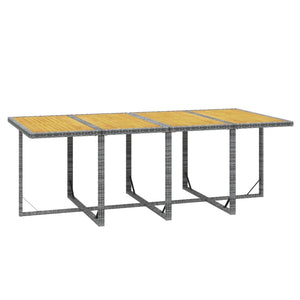 Matgrupp för trädgården med dynor 9 delar konstrotting grå